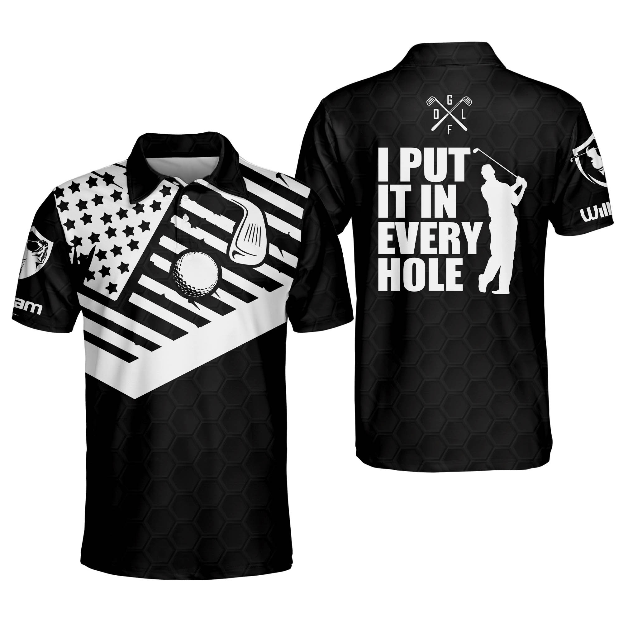 Personalized Funny Golf Shirts for Men I Put It In Every Hole America ...