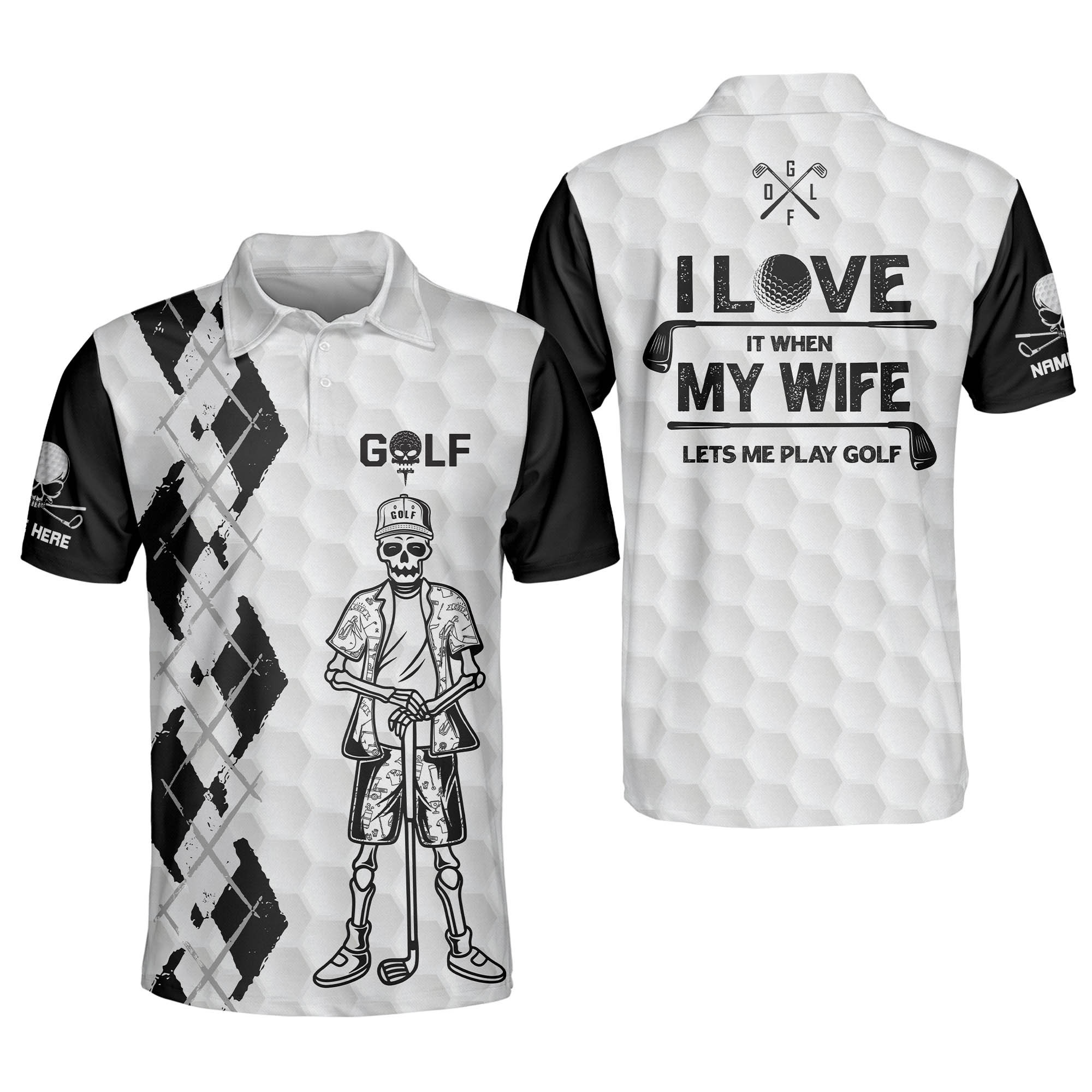 Personalized Funny Golf Shirts for Men I Love It When My Wife Lets Me ...