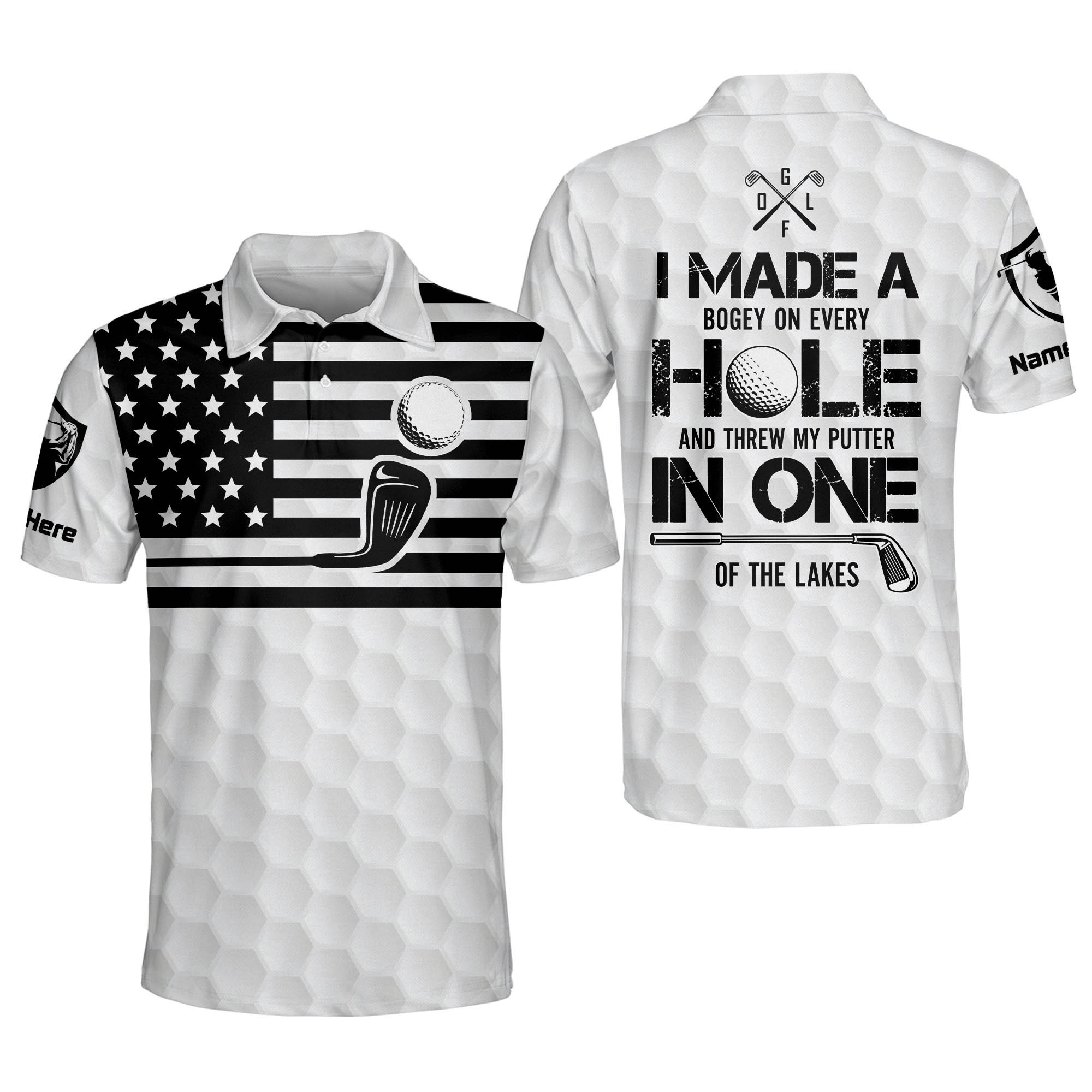 Personalized Funny Golf Shirts for Men I Made A Hole In One Mens Golf ...